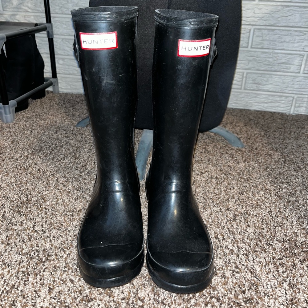 Tall Black Hunter Rain Boots